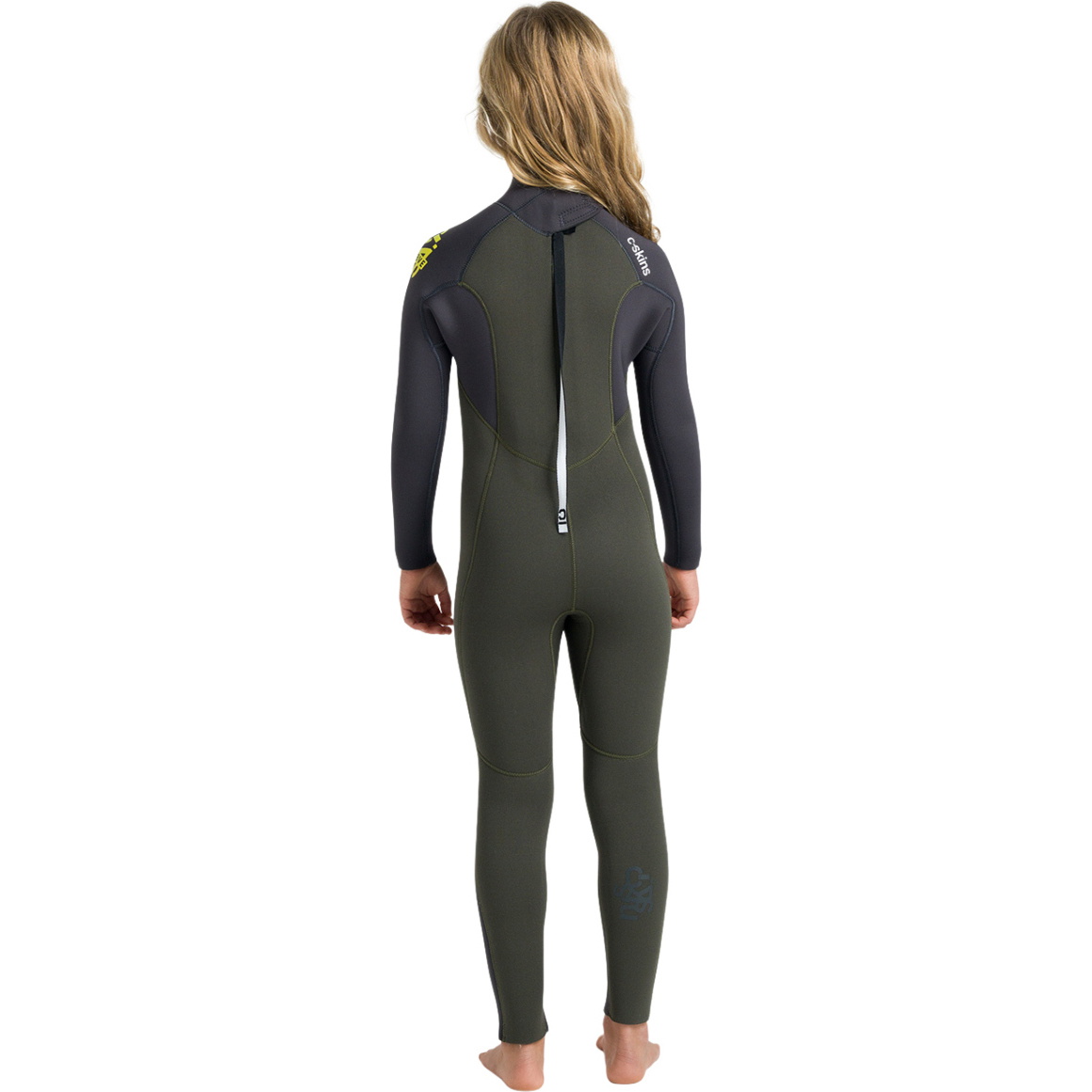 2026 C-Skins Junior Nuwave Legend 5/4/3mm Back Zip Wetsuit C-NLE54JBZ - Olive / Meteor